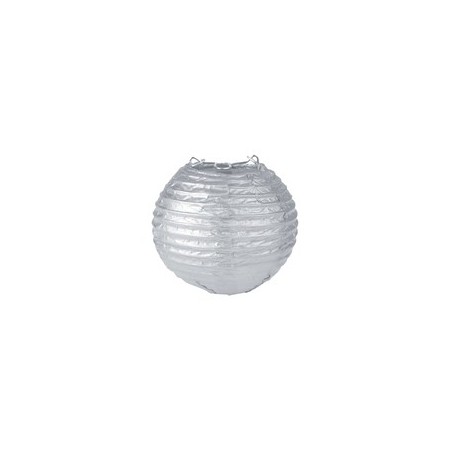 LANTERNE METALISEE ARGENT DIAM 10cm