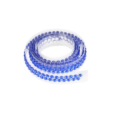 RUBAN STRASS ADHESIFS 90CM BLEU