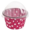 BOITE FORME CUPCAKE POIS FUSCHIA LOT DE 6