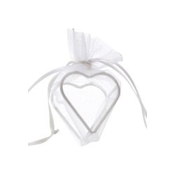 SACHET COEUR ARMURE BLANC LOT DE 4