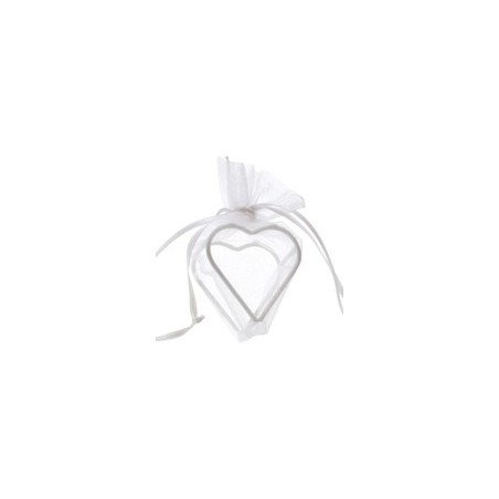 SACHET COEUR ARMURE BLANC LOT DE 4